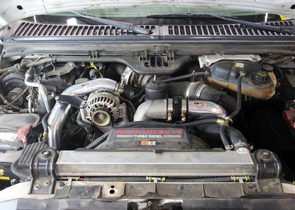 HPS Hot & Cold Side Charge Pipe with Black CAC Hose Intercooler Boots, Polished, 17-145P