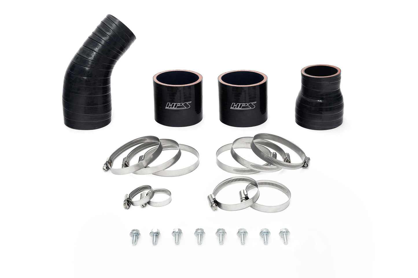 HPS Performance Intercooler Charge Pipe Kit (Hot Side), Black, 17-148WB