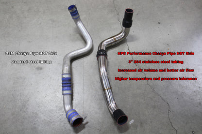 HPS Performance Stainless Steel Intercooler Charge Pipe Kit (Cold and Hot Side), Red, 17-150R
