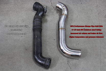 HPS Performance Stainless Steel Intercooler Charge Pipe Kit (Cold and Hot Side), Red, 17-150R