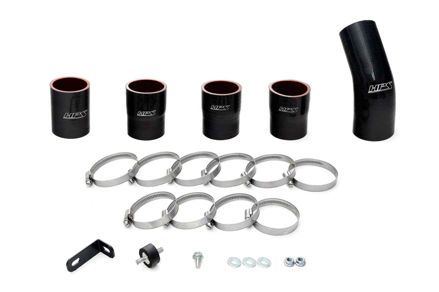 HPS Performance Intercooler Charge Pipe Kit (Cold and Hot Side), Black, 17-153WB