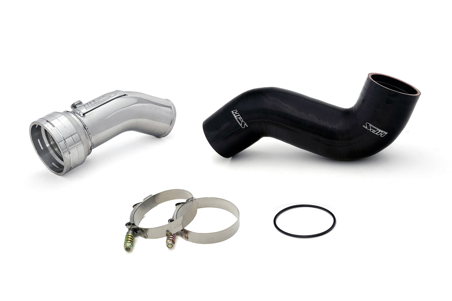 HPS Cold Side Charge Pipe with CAC Hose Intercooler Boot, Polished, 17-154P
