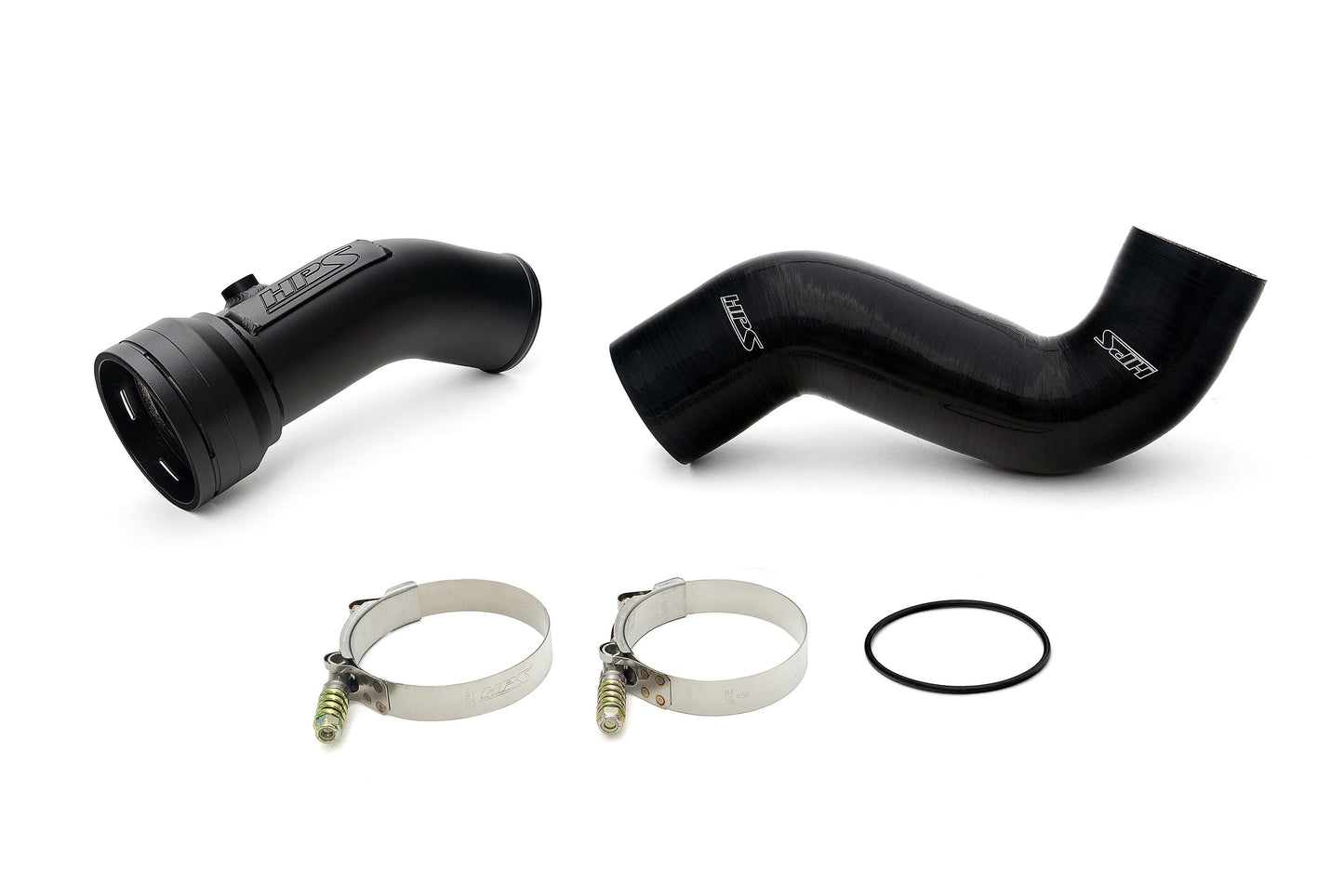 HPS Cold Side Charge Pipe with CAC Hose Intercooler Boot, Black, 17-155WB