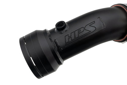 HPS Cold Side Charge Pipe with CAC Hose Intercooler Boot, Black, 17-155WB