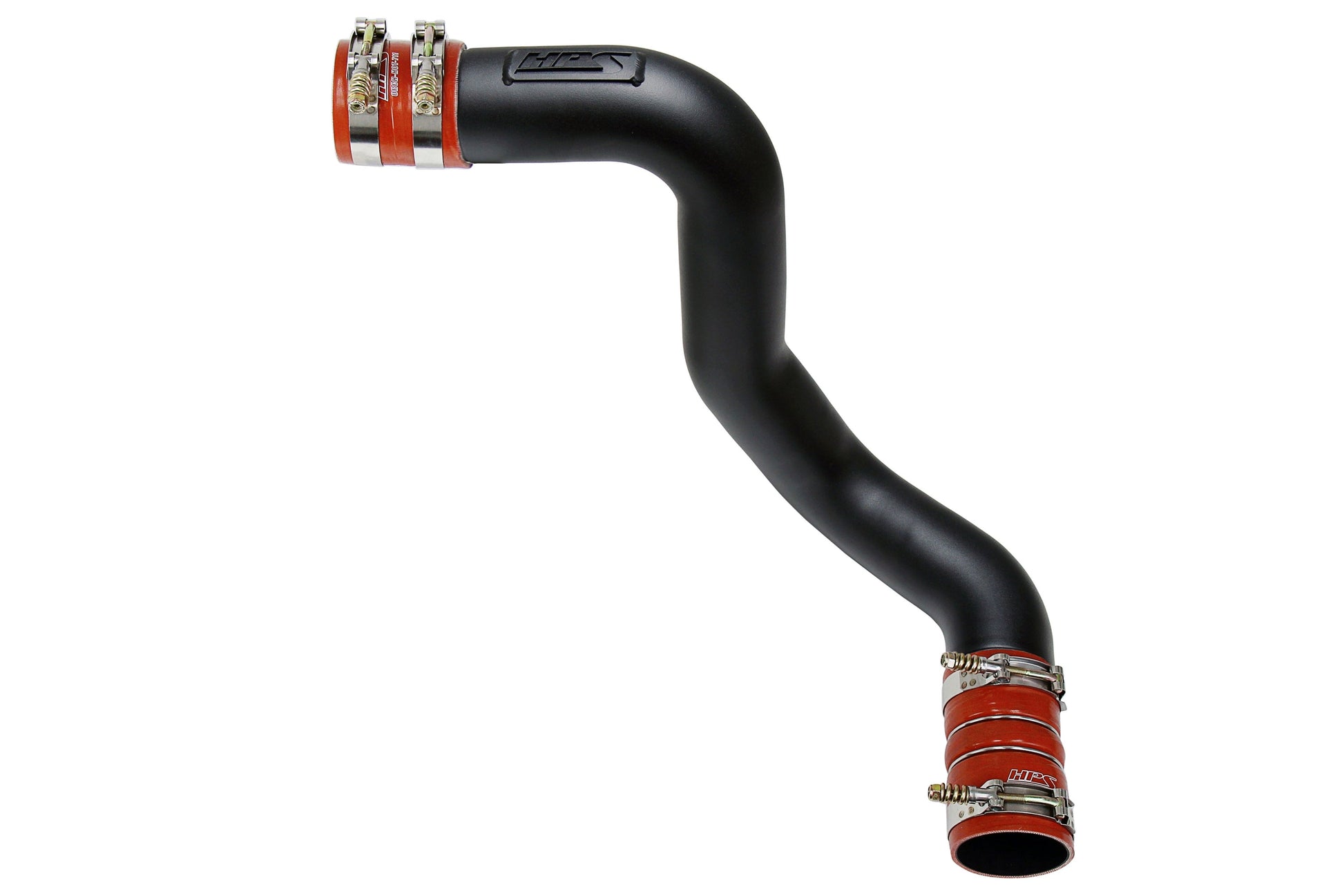 HPS Intercooler Charge Pipe Cold Side with Orange Boots Black 17-172WB