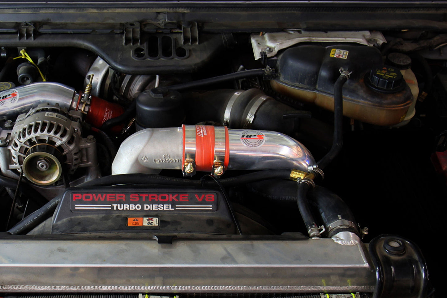 HPS Intercooler Charge Pipe (Cold Side) with Orange Boots, Black, 17-172WB