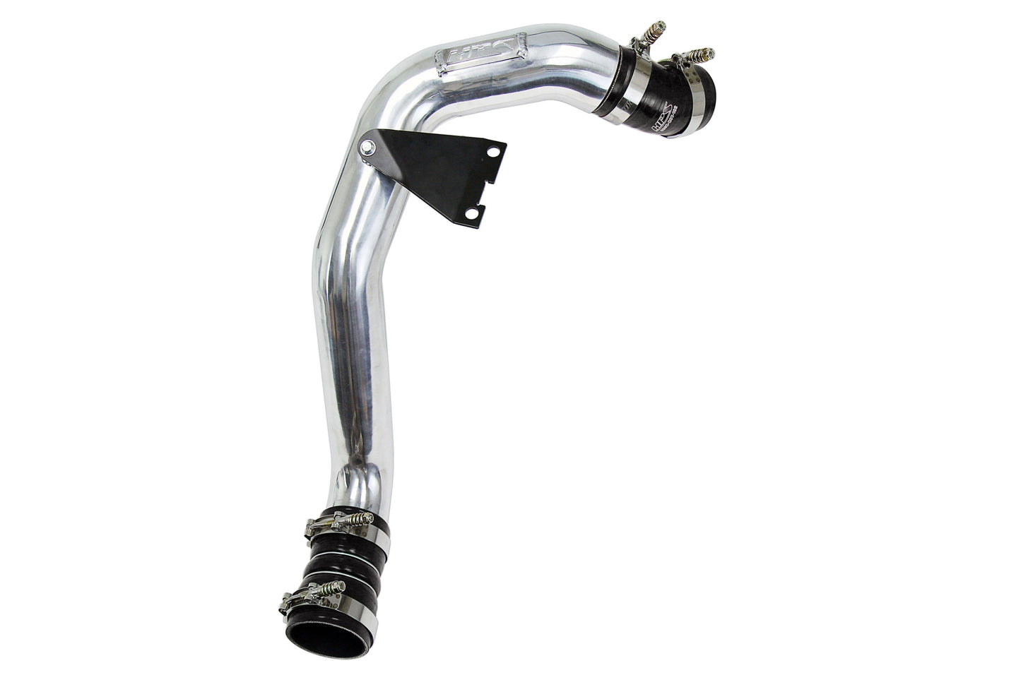 HPS Intercooler Charge Pipe Hot Side with Black Boots Polished 17-173P