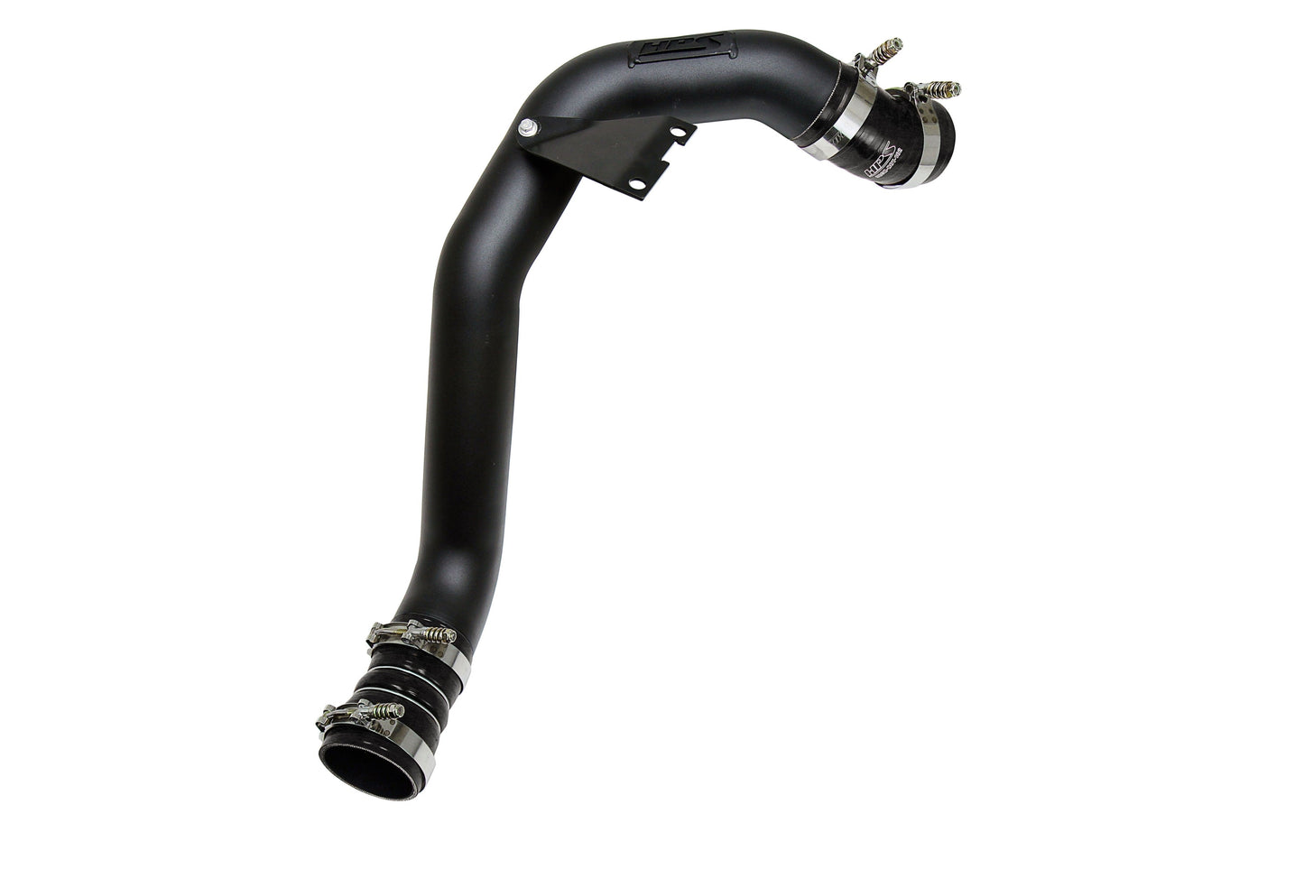 HPS Intercooler Charge Pipe Hot Side with Black Boots Black 17-173WB