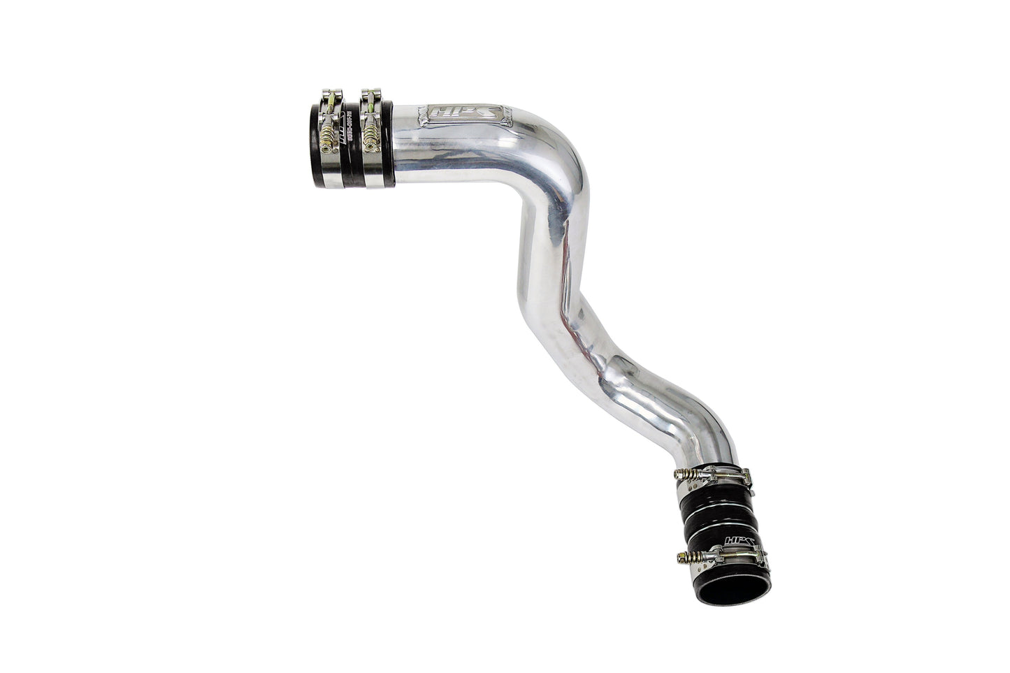 HPS Intercooler Charge Pipe Cold Side with Black Boots Polished 17-174P