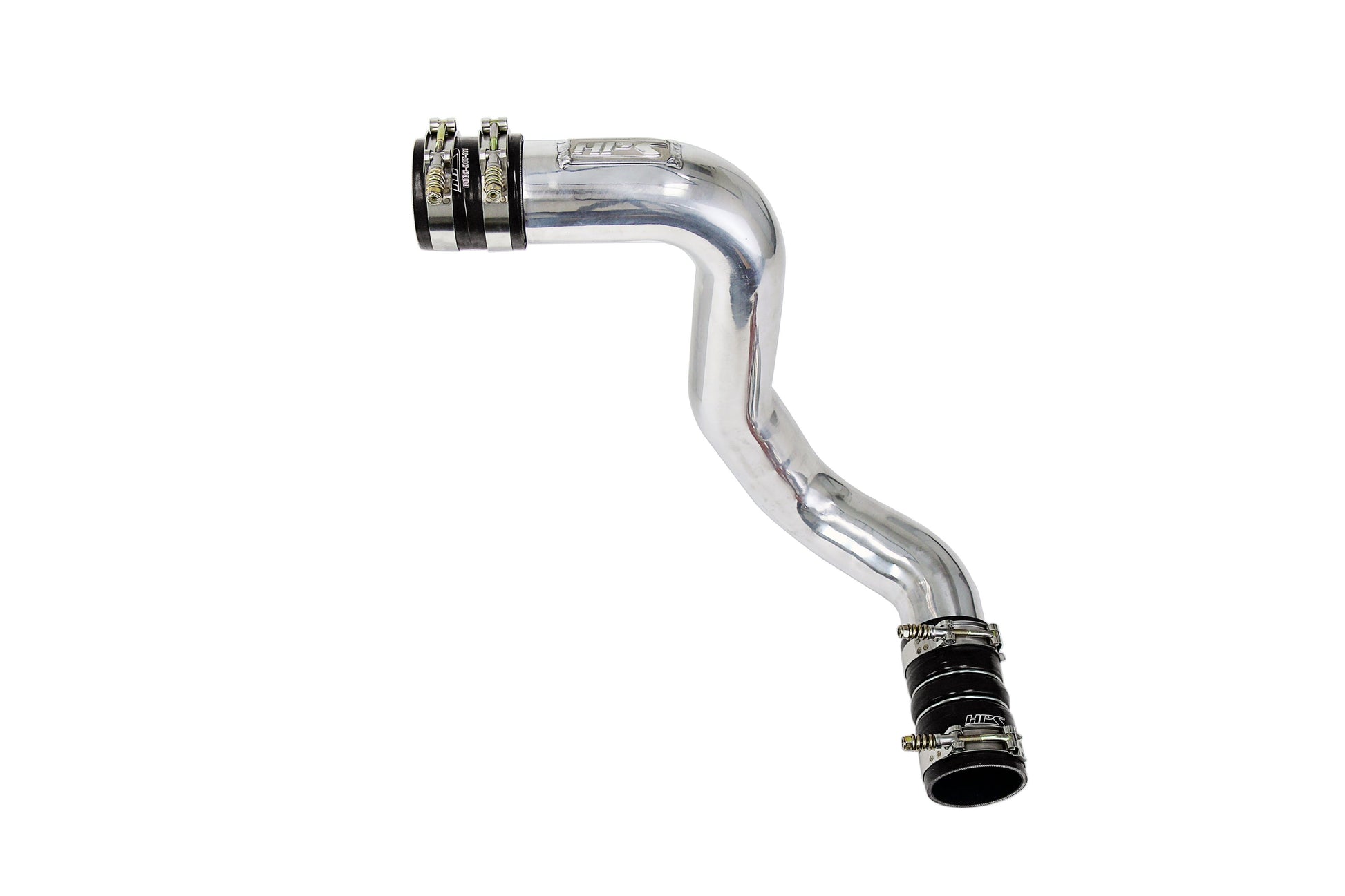 HPS Intercooler Charge Pipe Cold Side with Black Boots Polished 17-174P