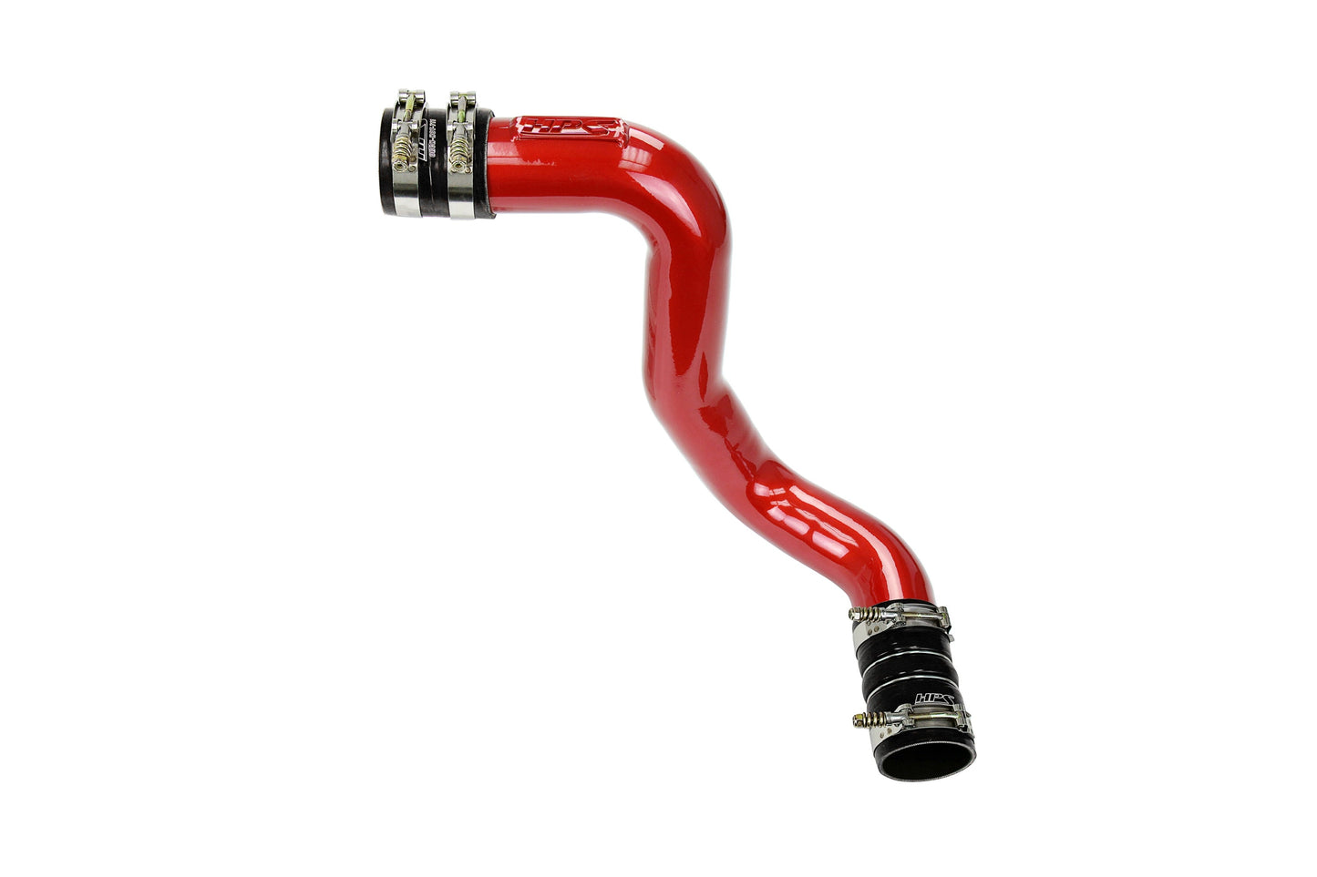HPS Intercooler Charge Pipe Cold Side with Black Boots Red 17-174R