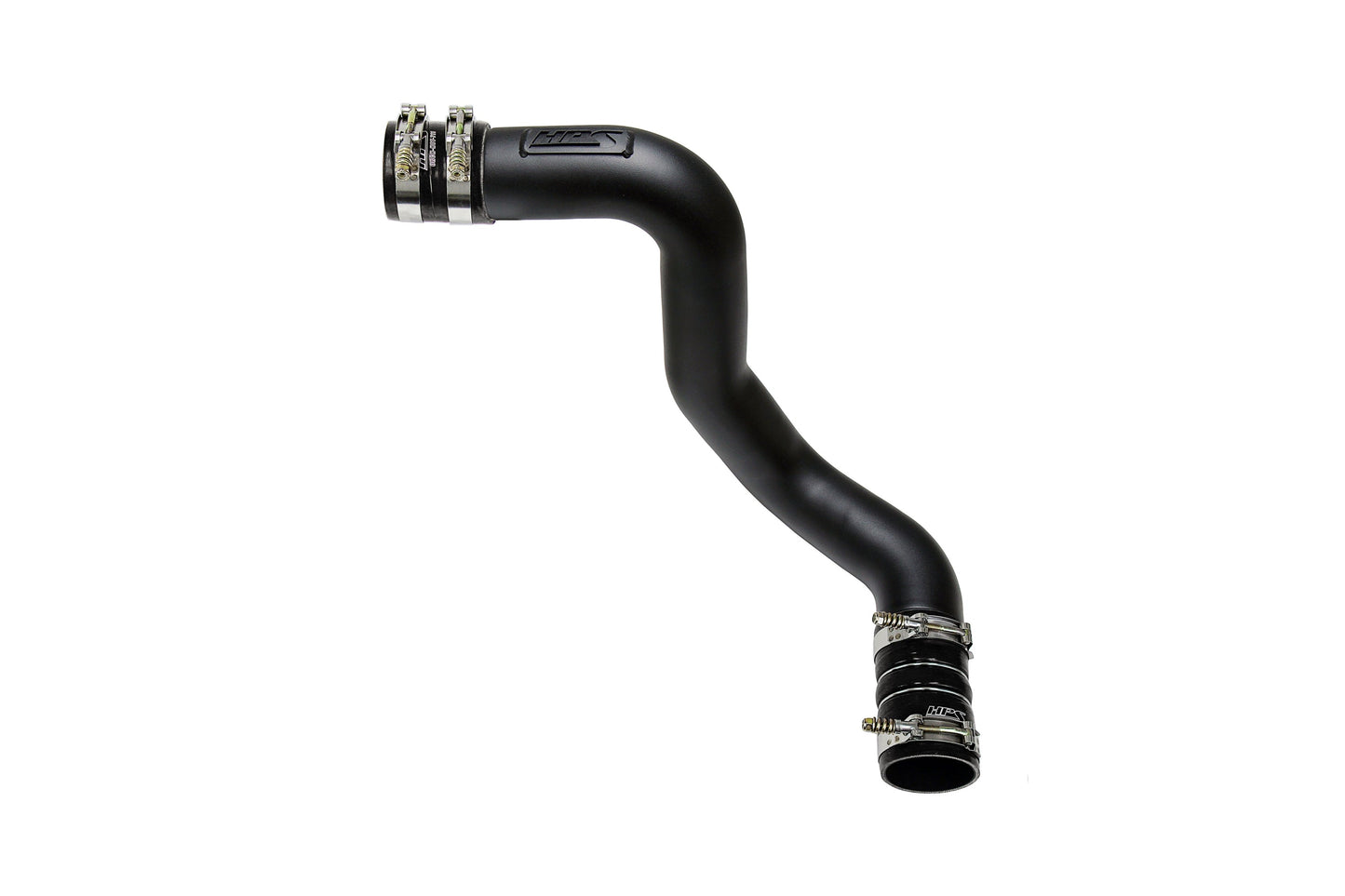 HPS Intercooler Charge Pipe Cold Side with Black Boots Black 17-174WB