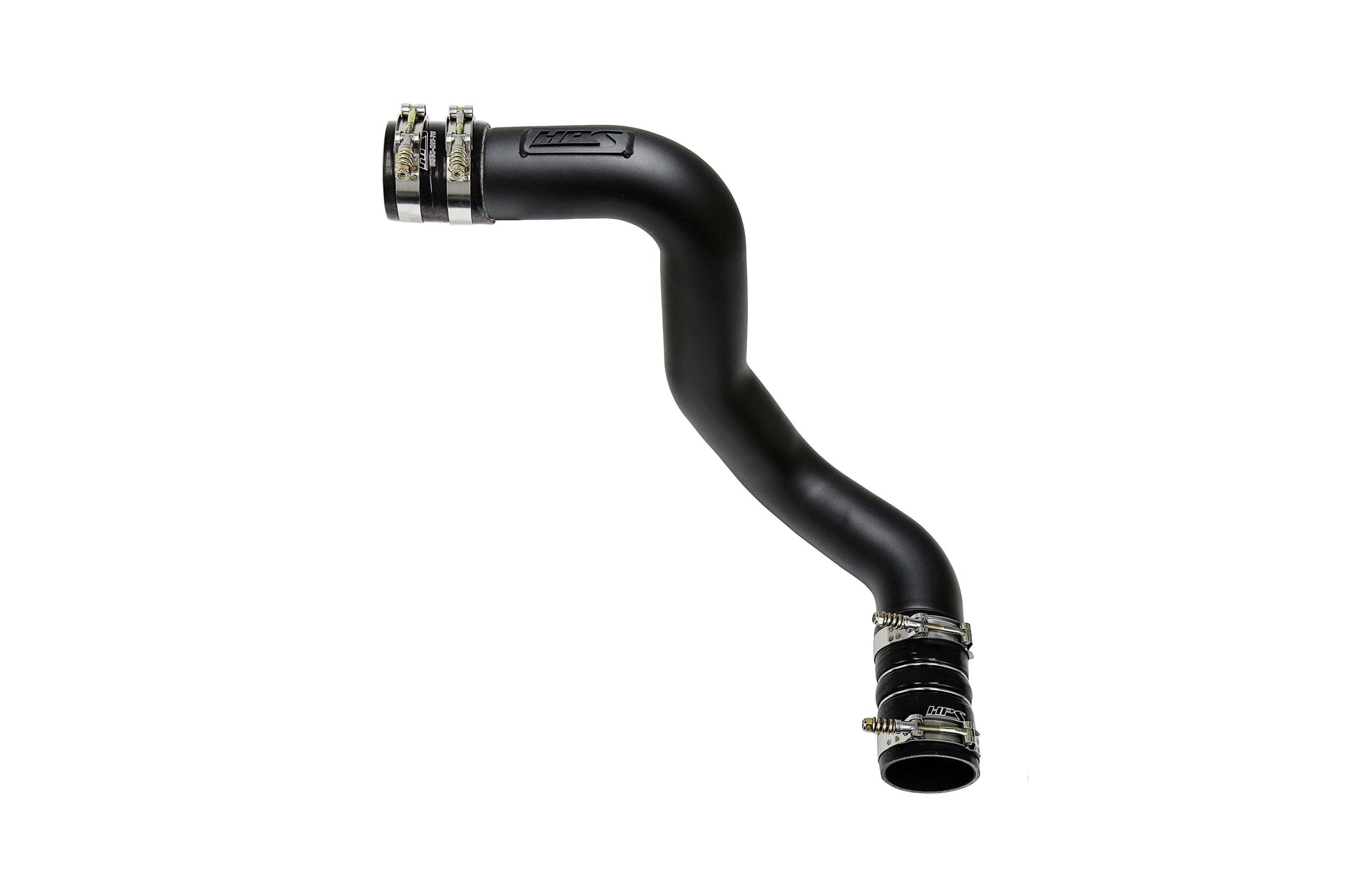 HPS Intercooler Charge Pipe Cold Side with Black Boots Black 17-174WB