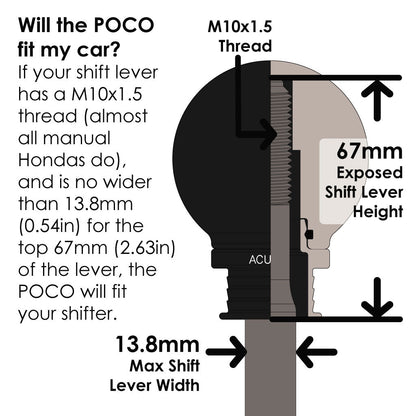 ACUITY Instruments POCO Insulated Low-Profile Shift Knob in Black (M10X1.5)