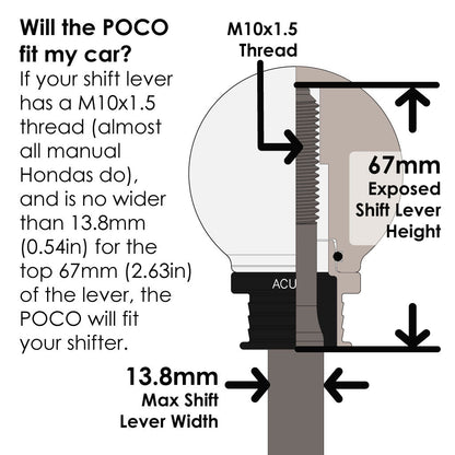 ACUITY Instruments POCO Insulated Low-Profile Shift Knob in White (M10X1.5)