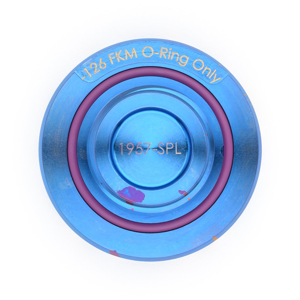 Podium-Ti Oil Cap in Splatter Titanium Finish for Hondas/Acuras