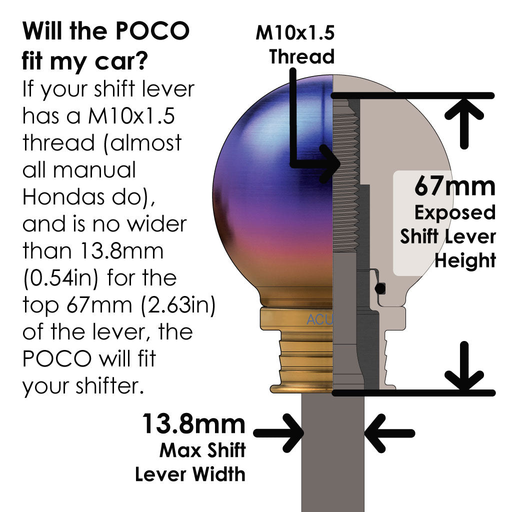 ACUITY Instruments POCO-Ti Burnt Titanium Low Profile Shift Knob (M10x1.5) 1958-BRN