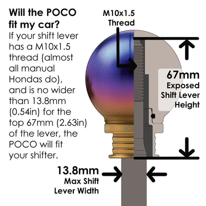 ACUITY Instruments POCO-Ti Burnt Titanium Low Profile Shift Knob (M10x1.5) 1958-BRN