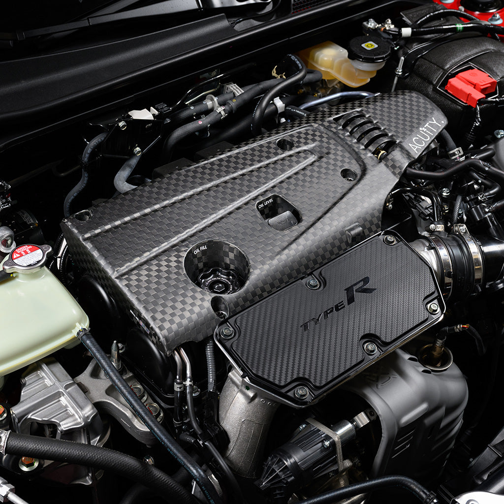 K20C Engine Cover in Spread Tow Carbon Fiber, Satin Finish