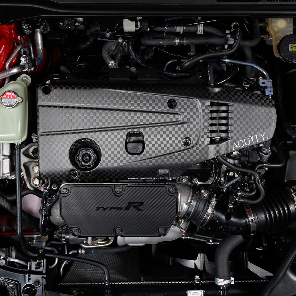 K20C Engine Cover in Spread Tow Carbon Fiber, Satin Finish