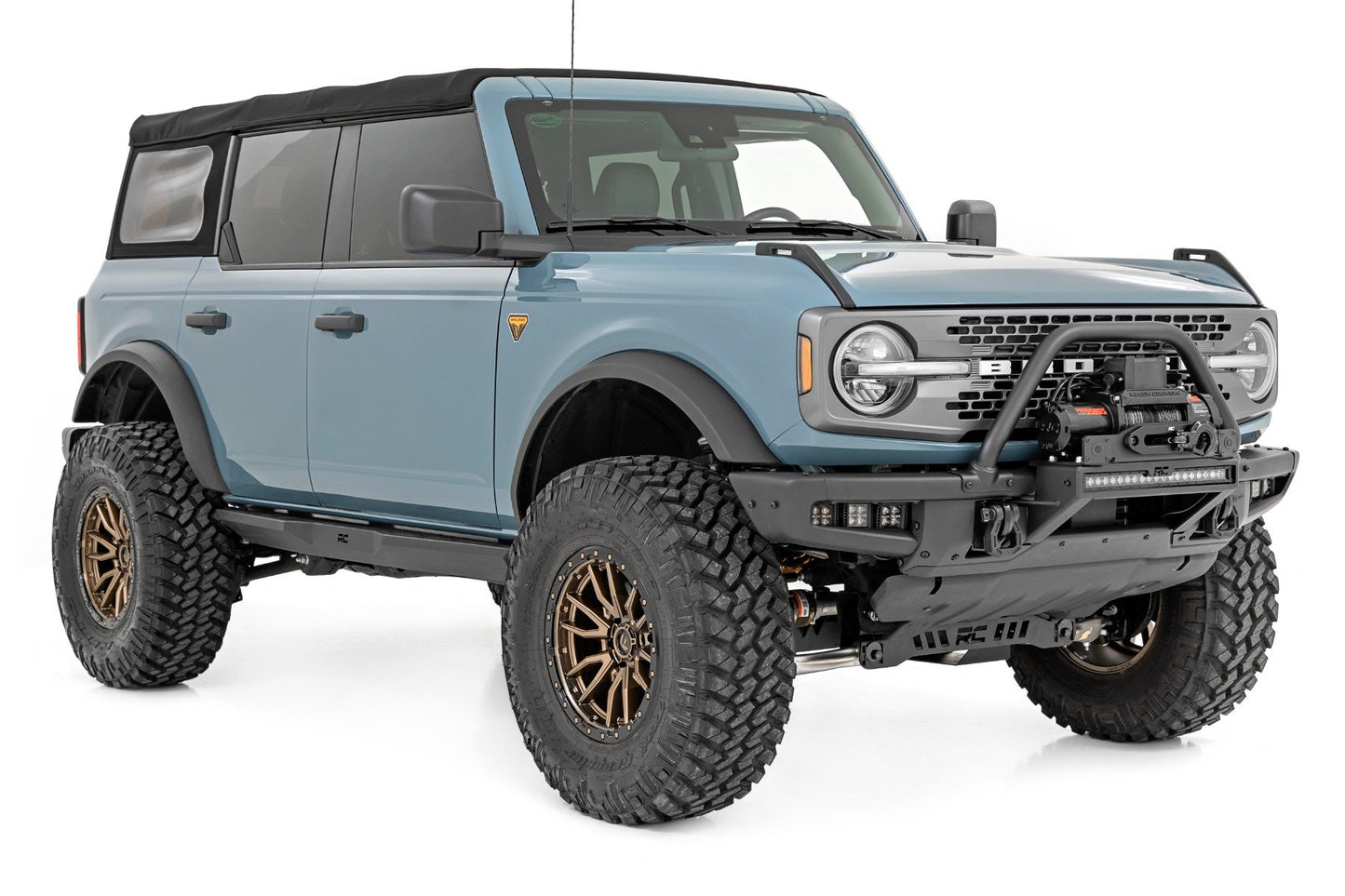 High Winch Mount | All Models | 12000S | 20 Inch Black Single Row LED | Ford Bronco (21-24)