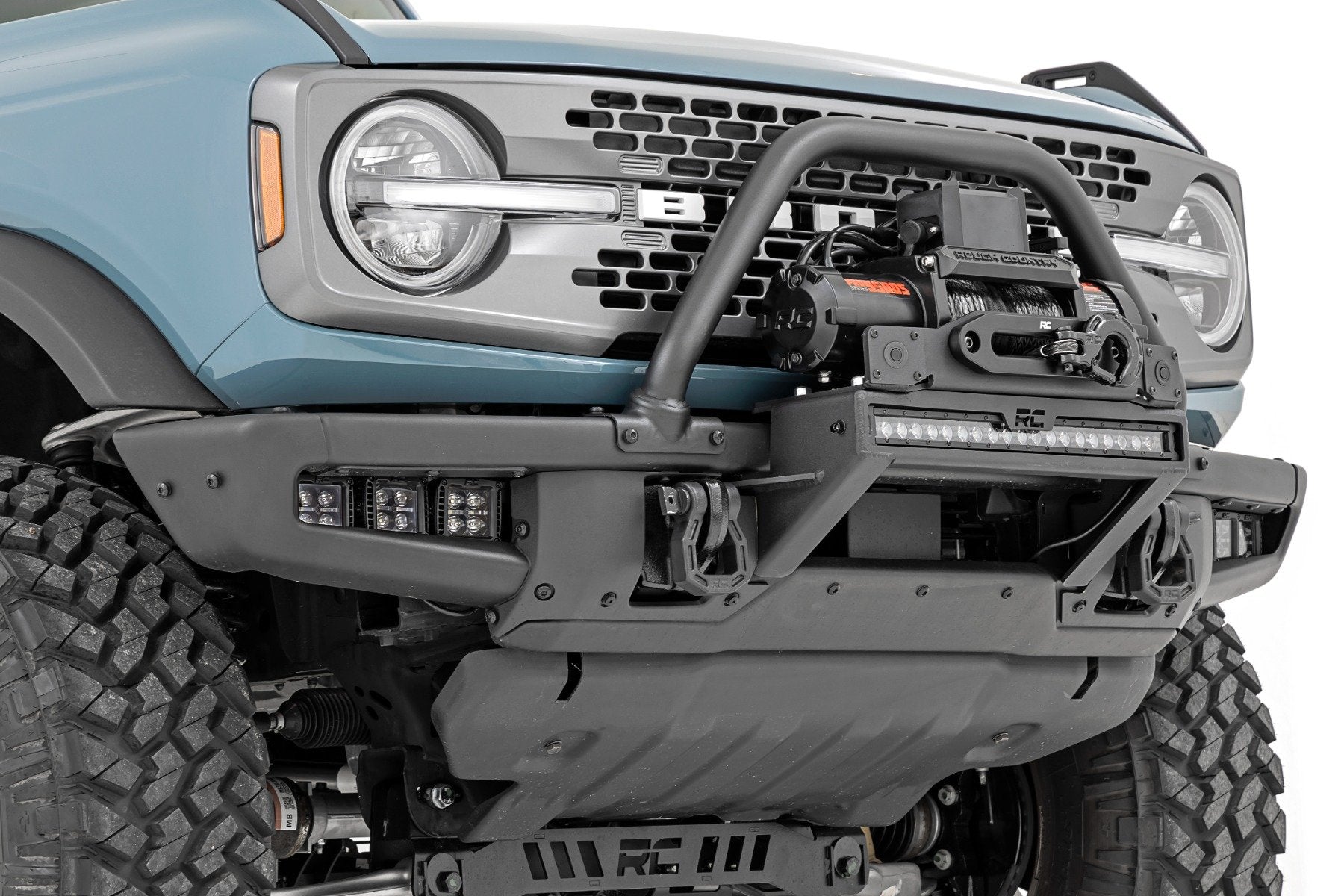 High Winch Mount | All Models | 12000S | 20 Inch Black Single Row LED | Ford Bronco (21-24)