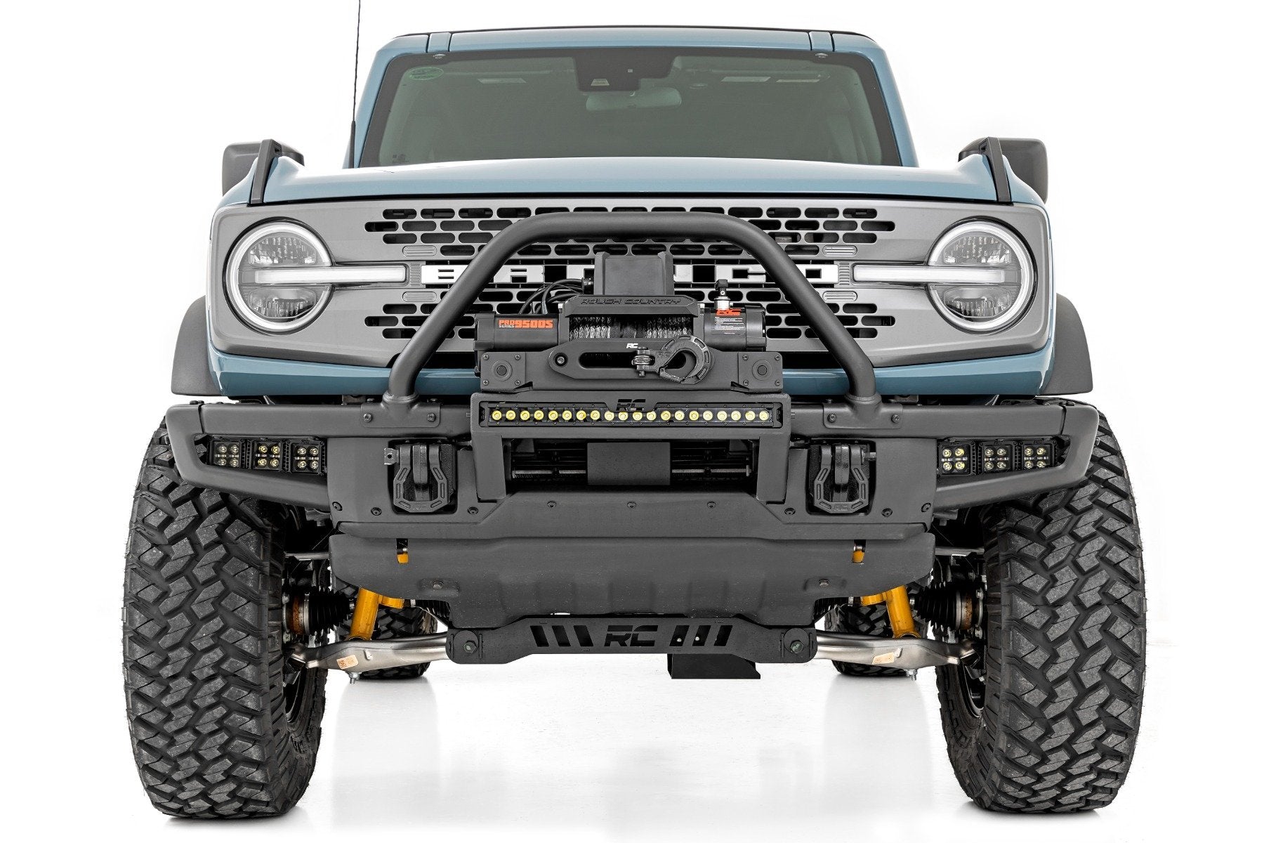High Winch Mount | All Models | 12000S | 20 Inch Black Single Row LED | Ford Bronco (21-24)