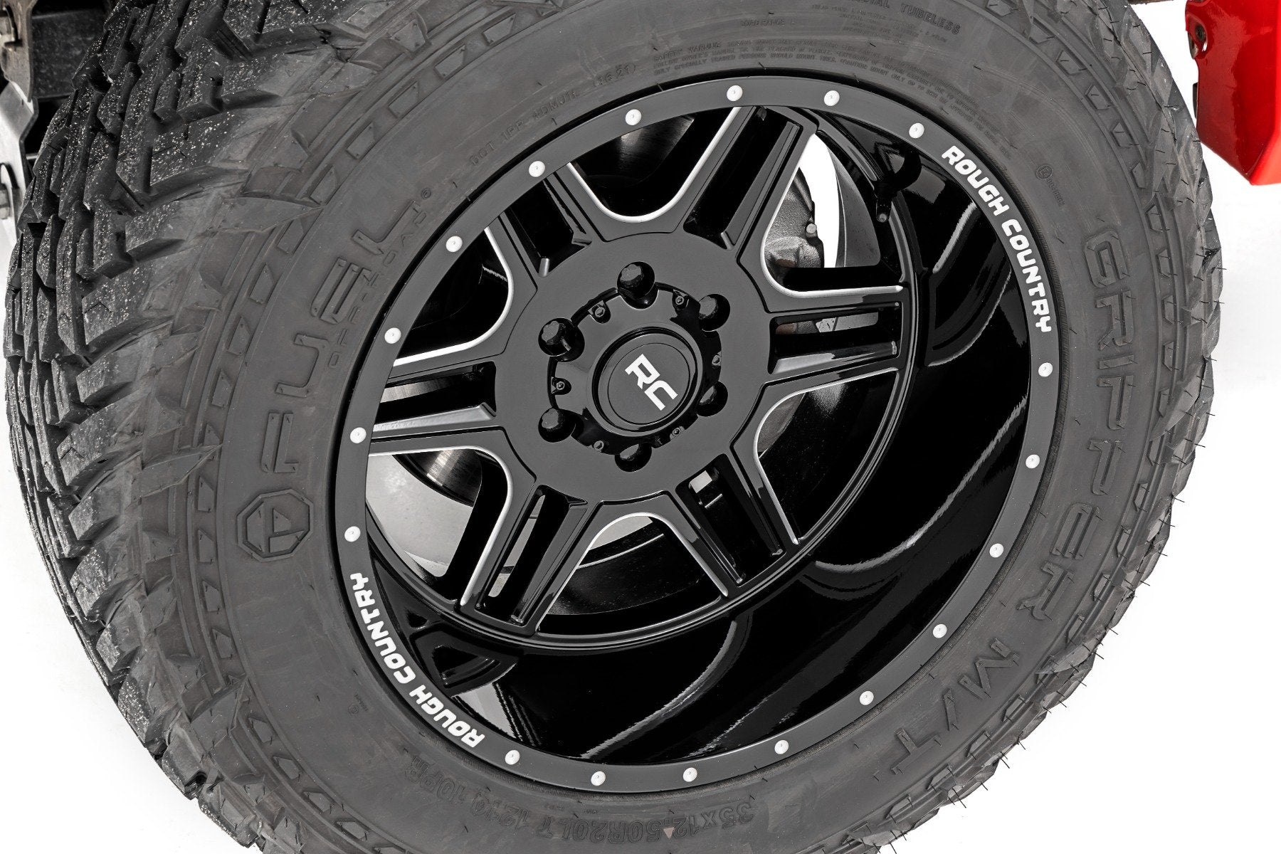 Rough Country 92 Series Wheel | Machined One-Piece | Gloss Black | 22x12 | 8x180 | -44mm