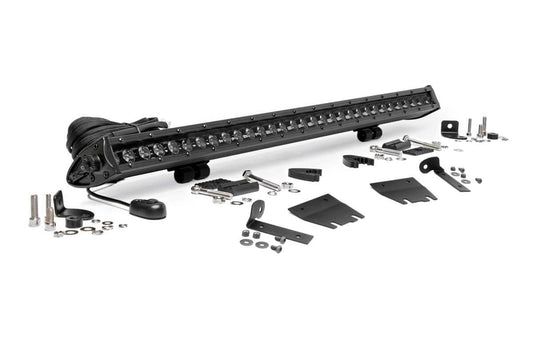 LED Light Kit | Hood Mount | 30" Black Single Row | Jeep Gladiator JT/Wrangler JL (18-24)