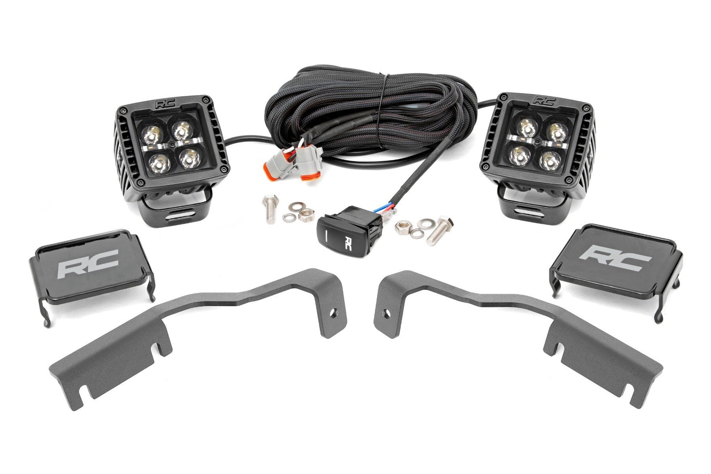LED Light Kit | Ditch Mount | 2" Black Pair | Amber DRL | Nissan Frontier (22-24)
