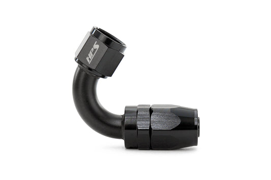 HPS Performance 120 Degree -6 Compression Double Swivel Hose End to AN Female Aluminum Black