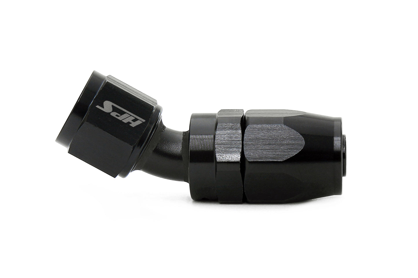 HPS Performance 30 Degree -4 Compression Double Swivel Hose End to AN Female Aluminum Black