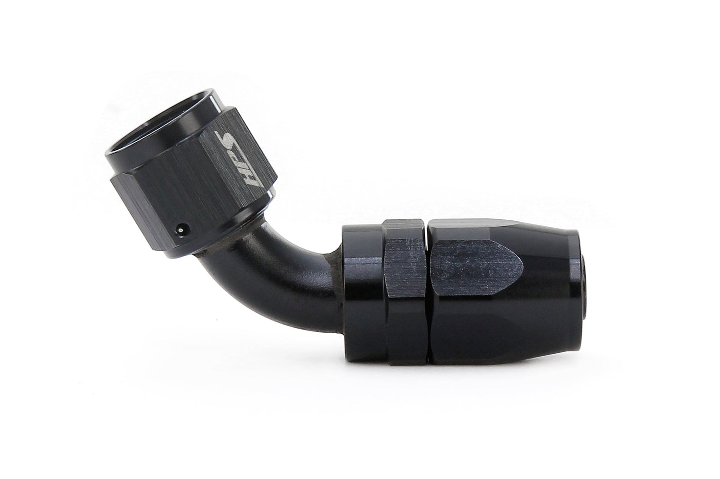 HPS Performance 60 Degree -4 Compression Double Swivel Hose End to AN Female Aluminum Black