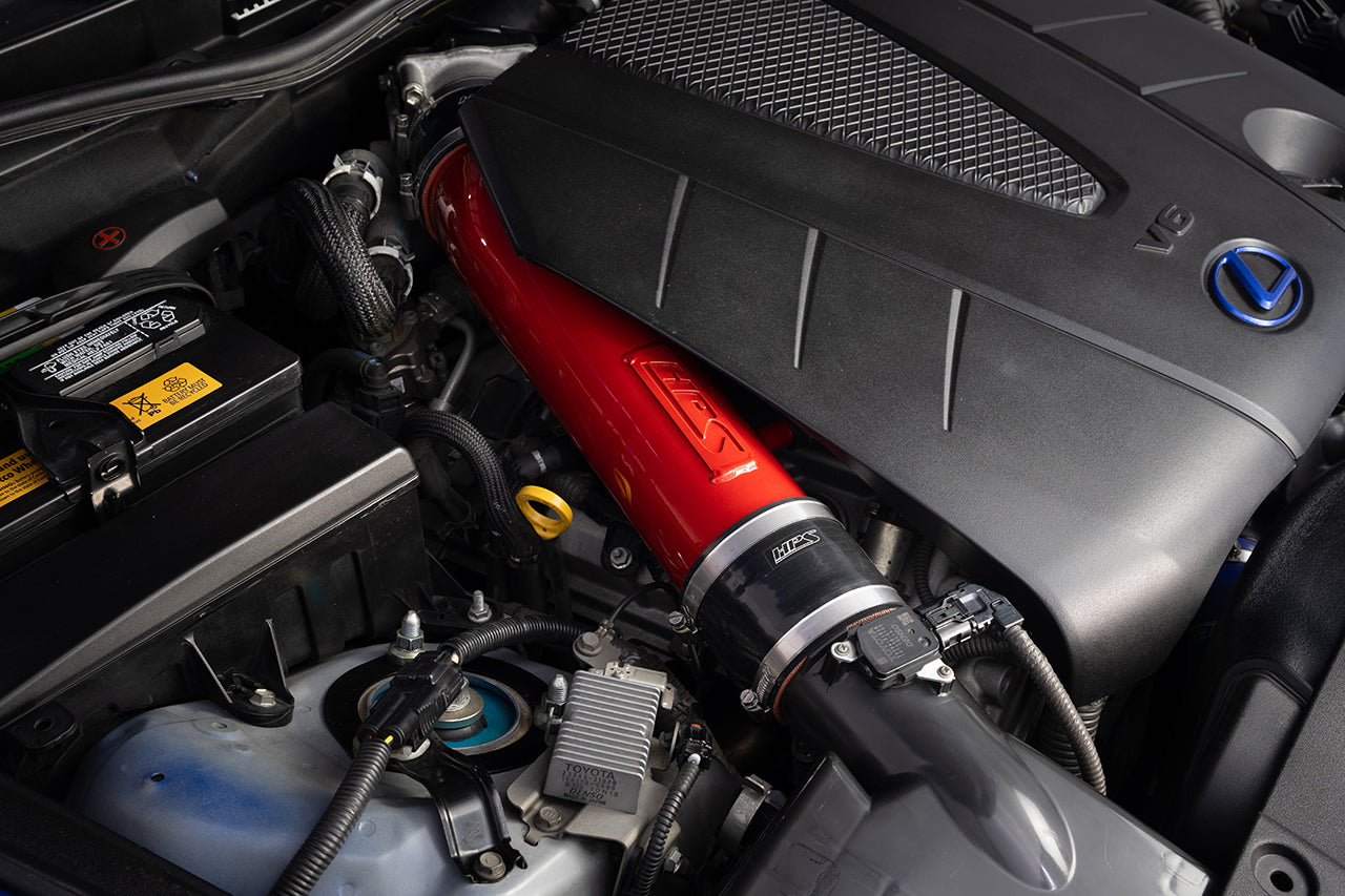 HPS Performance Air Intake Post MAF Aluminum Tube, Red