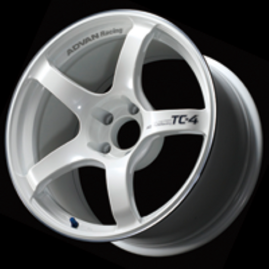 Advan TC4 17x8.0 +38 5x114.3 Racing White Metallic and Ring Wheel
