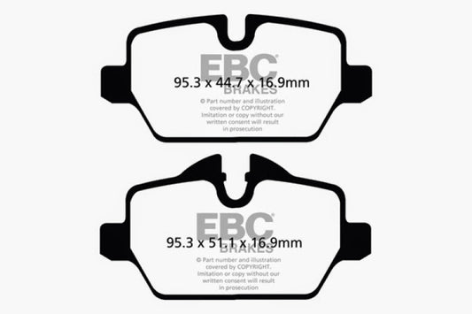 EBC 10+ Mini Countryman 1.6 Cooper Redstuff Rear Brake Pads