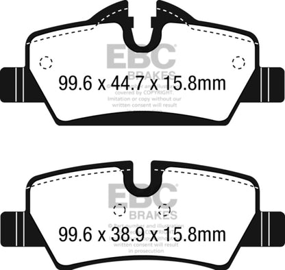 EBC 14+ Mini Hardtop 1.5 Turbo Cooper Greenstuff Rear Brake Pads