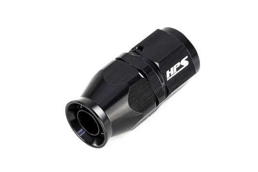 HPS Performance Straight -4 Compression Teflon Hose End to AN Female for Stainless Steel Reinforced PTFE Hose Aluminum Black