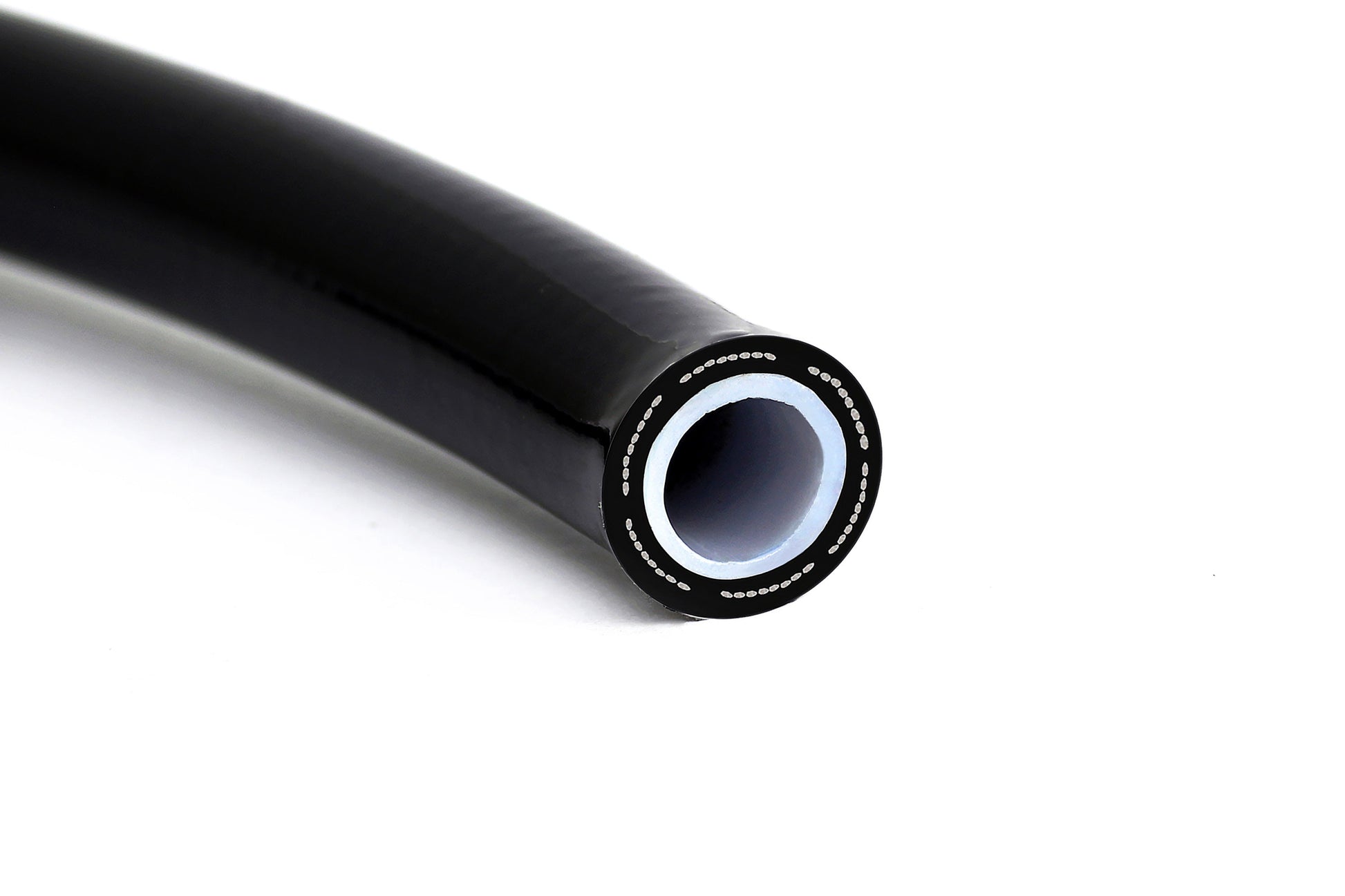 HPS Performance -10 PTFE Stainless Steel Reinforced Braided Hose with Black PVC Sleeve Black