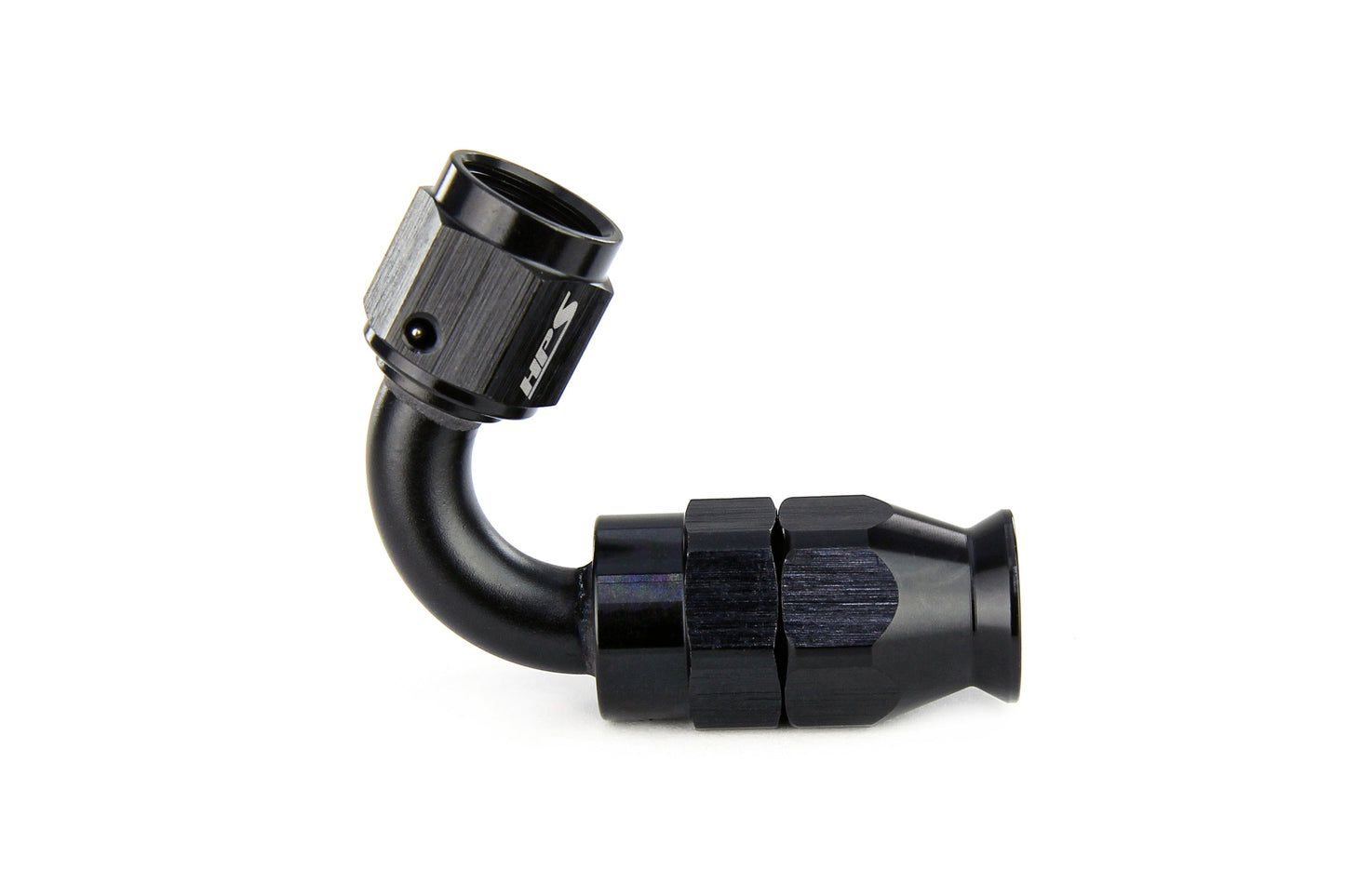 HPS Performance 120 Degree -6 Compression Teflon Hose End to AN Female for Stainless Steel Reinforced PTFE Hose Aluminum Black