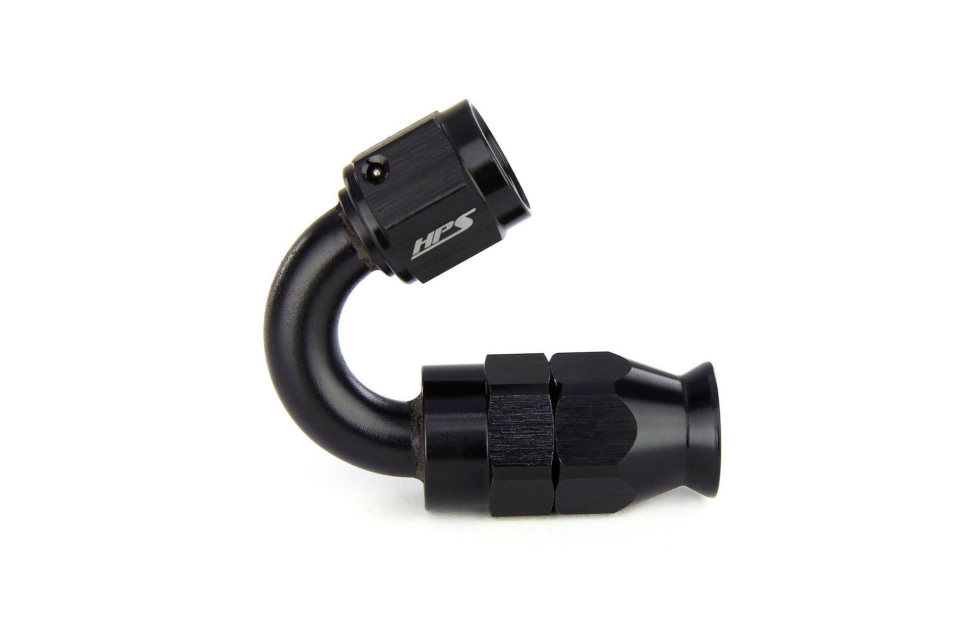 HPS Performance 150 Degree -6 Compression Teflon Hose End to AN Female for Stainless Steel Reinforced PTFE Hose Aluminum Black