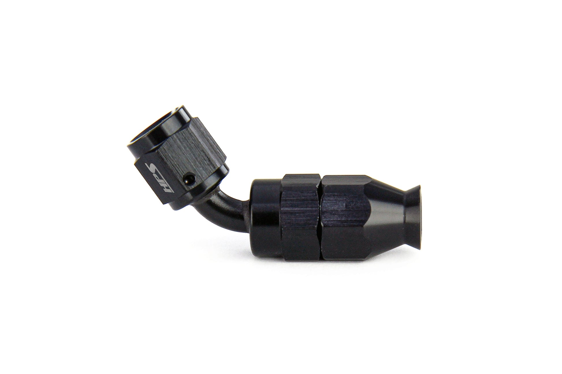 HPS Performance 45 Degree -10 Compression Teflon Hose End to AN Female for Stainless Steel Reinforced PTFE Hose Aluminum Black
