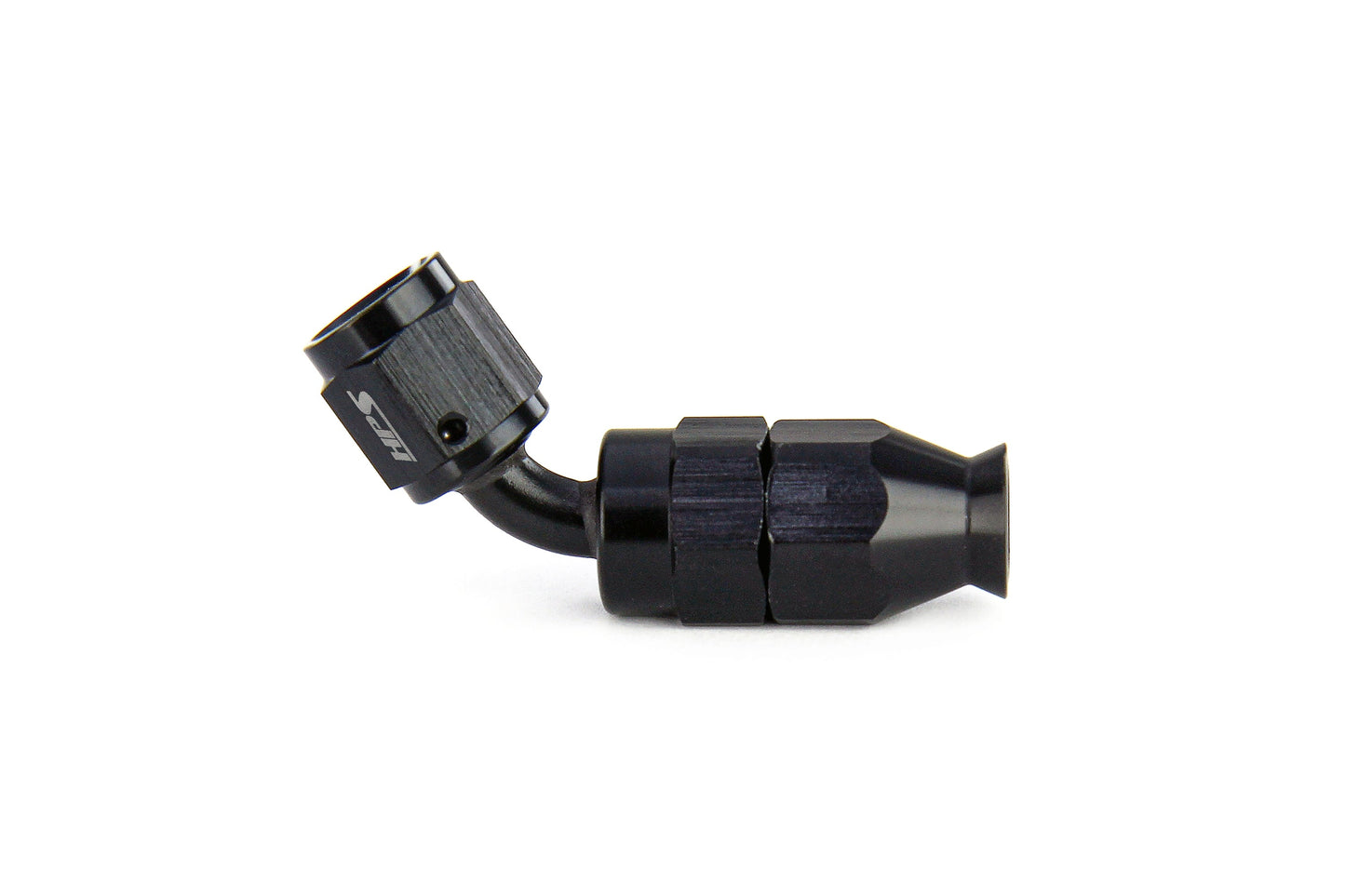 HPS Performance 45 Degree -6 Compression Teflon Hose End to AN Female for Stainless Steel Reinforced PTFE Hose Aluminum Black