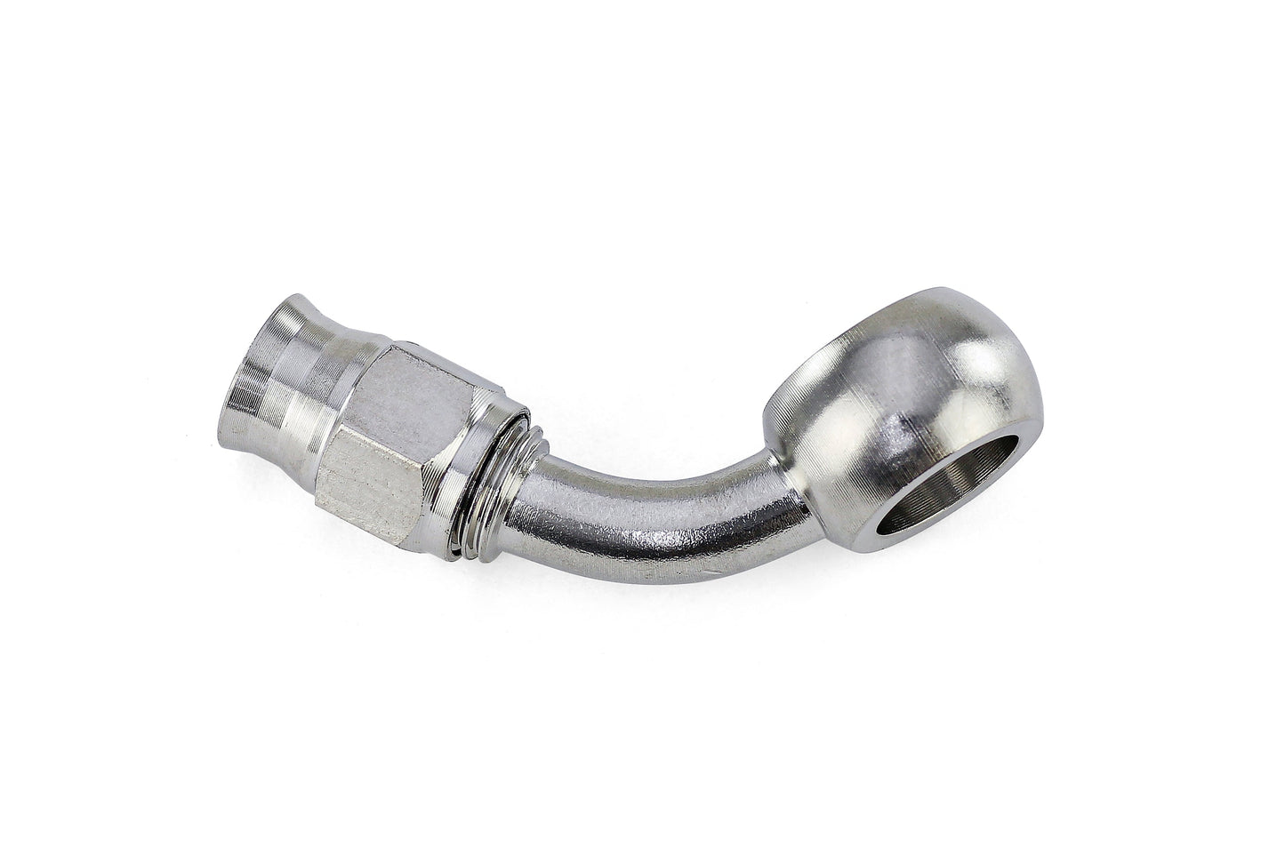 HPS Performance 60 Degree -3 Compression Teflon Hose End to AN Female with 10mm Banjo for PTFE Hose Stainless Steel
