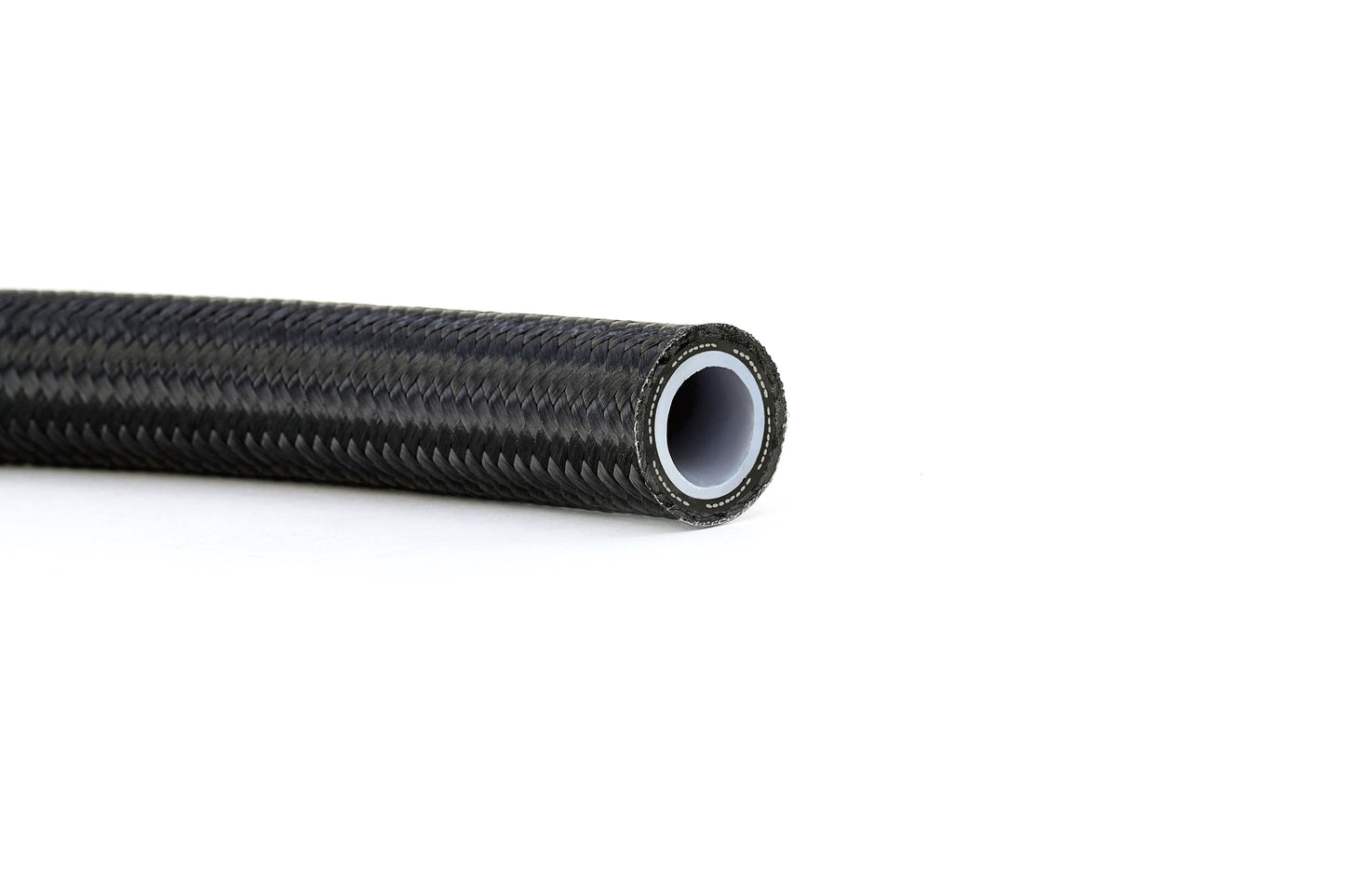 HPS Performance -8 PTFE Stainless Steel Reinforced Braided Hose with Nylon Braided Sleeve Black