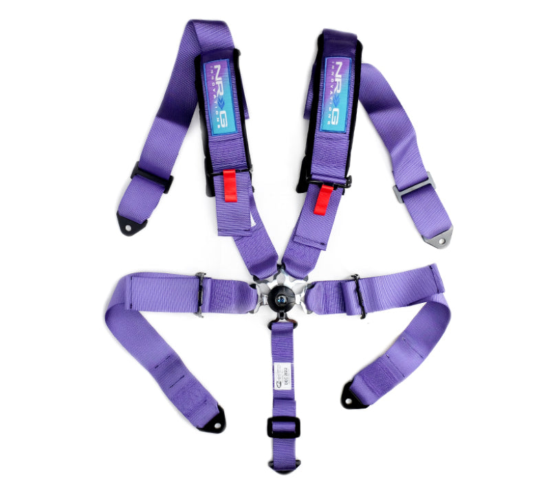 NRG SFI 16.1 5Pt 3 Inch Seat Belt Harness with Pads / Cam Lock - Purple