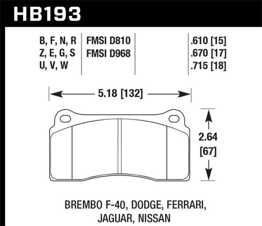 Hawk 09-11 Nissan GT-R Performance Ceramic Street Rear Brake Pads