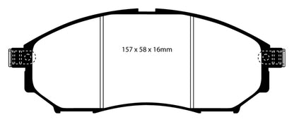 EBC 06-09 Infiniti FX35 3.5 Greenstuff Front Brake Pads