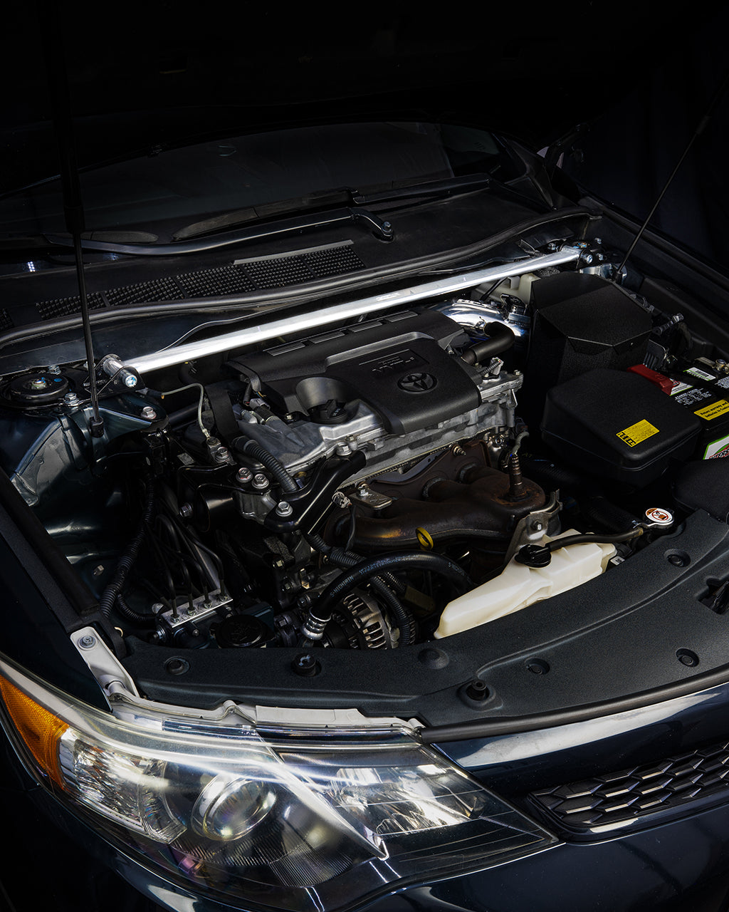 HPS Performance Aluminum Front Strut Tower Brace Bar, Polished, 42-102P