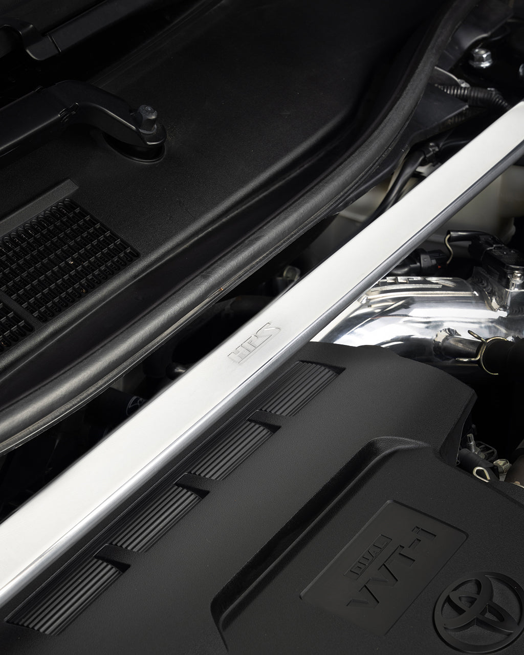 HPS Performance Aluminum Front Strut Tower Brace Bar, Polished, 42-102P